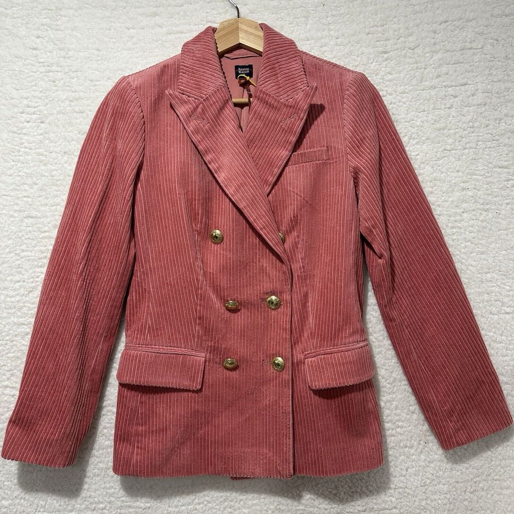Rowing Blazers x Target Womens Pink Corduroy Double Breasted Blazer Size XXS NWT